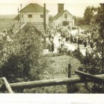 Slavnostni sprevod ob 50-letnici Gasilskega društva Trzin, fotografija, fotograf neznan, 1956, črno-bela, hrani Majda Mesar